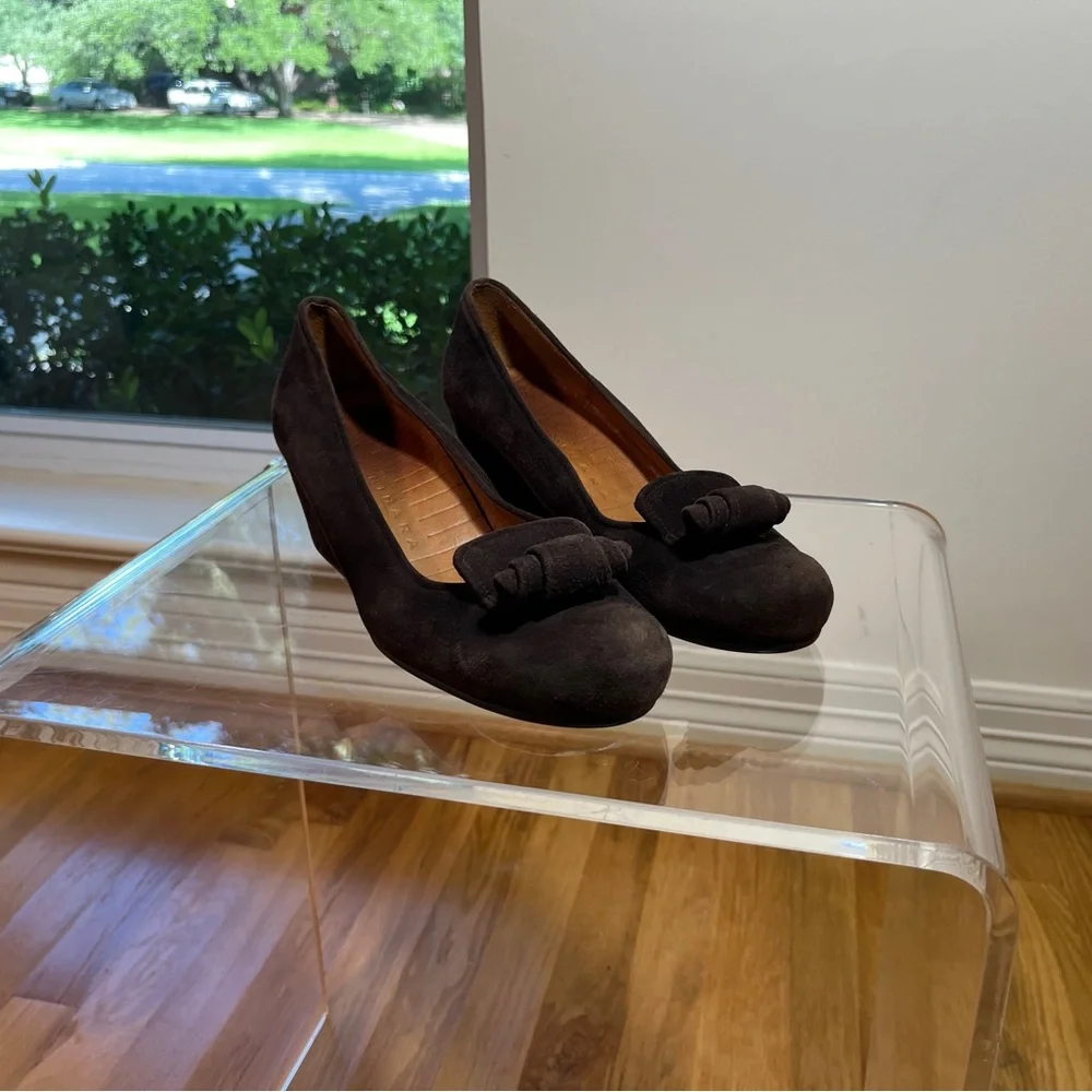 Chie Mihara Chocolate Suede Wedges - Picture 7 of 11